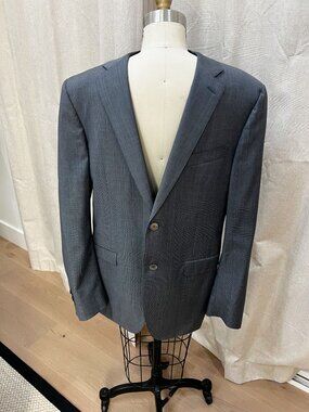 Canali Wool Silk 2 Button Blazer Sports Coat Sz 44 R US/54 R IT Charcoal Italy